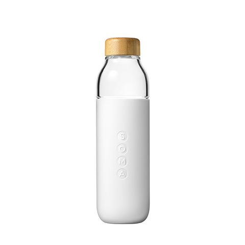 Glass Water Bottle / White