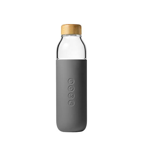 Glass Water Bottle / Grey