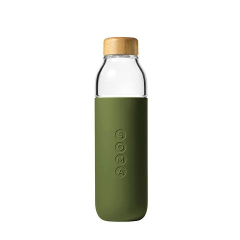 Glass Water Bottle / Olive