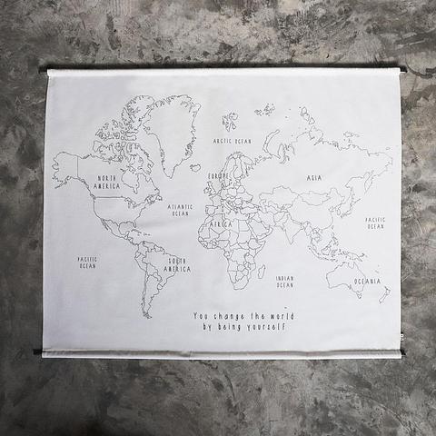 Embroidery World Map Poster Kit